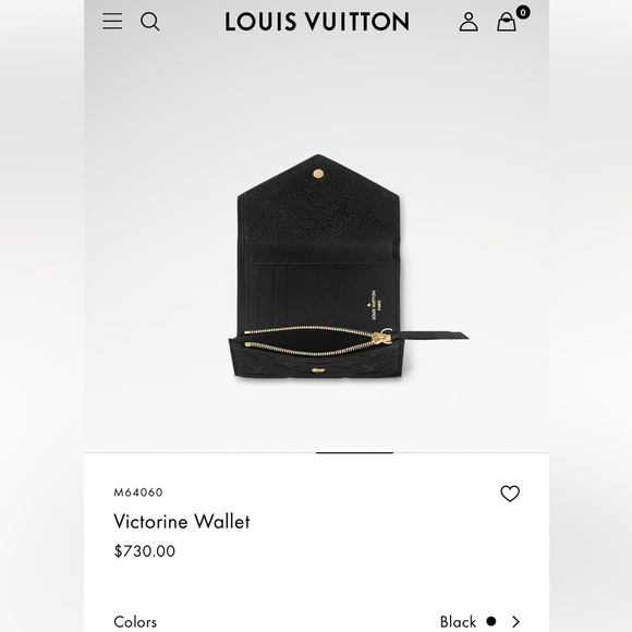 Authentic Louis Vuitton Victorine Monogram Wallet, Black - Picture 8 of 9
